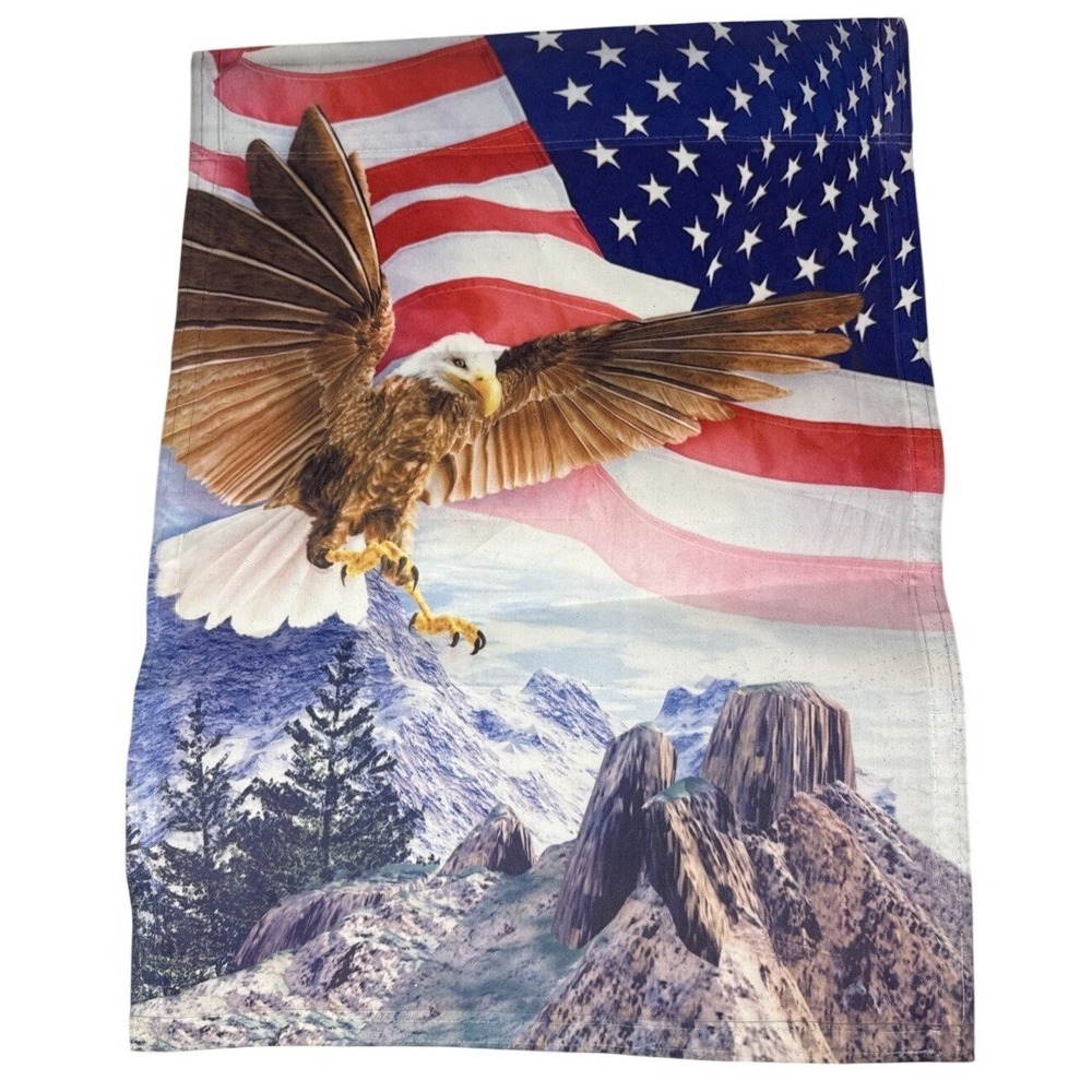 Patriotic Bald Eagle American Flag Decorative Garden Flag